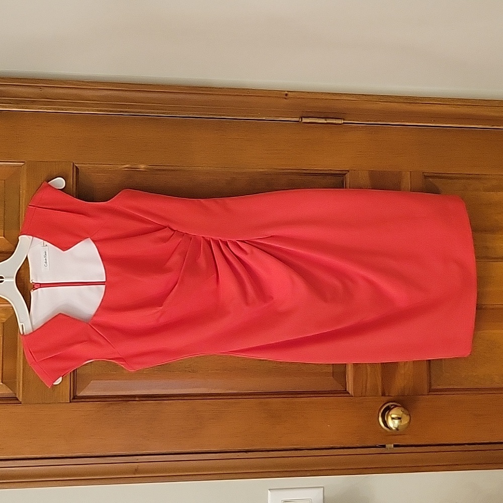 Calvin Klein fitted dress size 4 deep peach not orange but no peach option